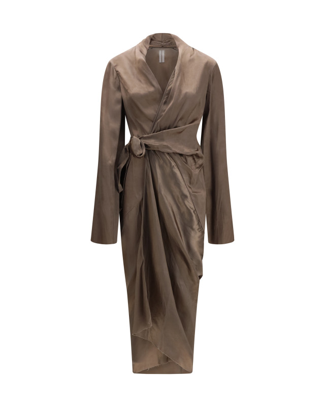 Asymmetric wrap Dress with knot fastening