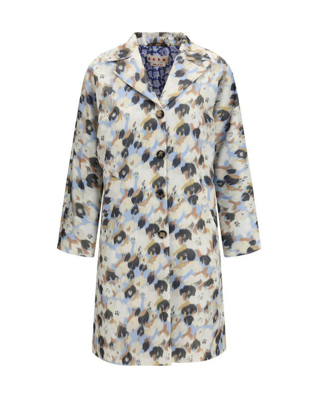 Printed button parka Coat