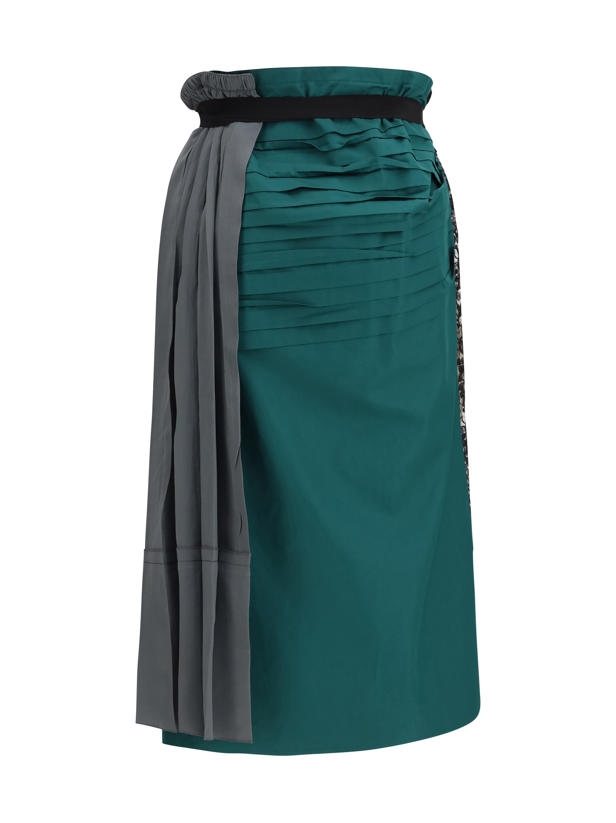 Patchwork Midi Skirt with panel construction