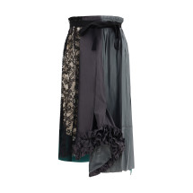 Patchwork Midi Skirt with panel construction