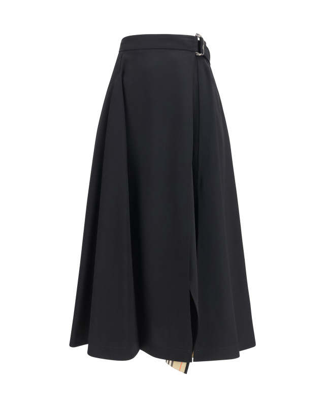 Wool twill midi Skirt