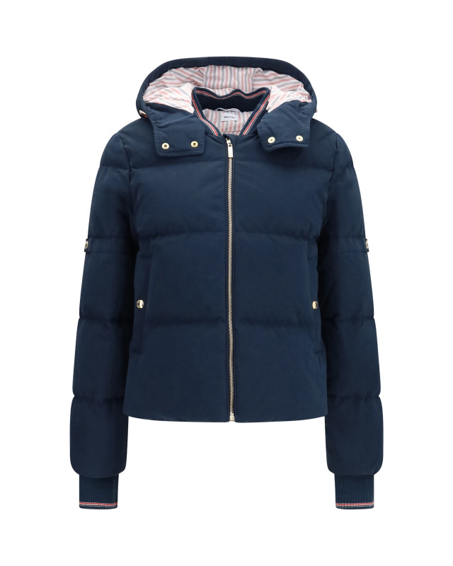 Waxed technical Puffer Jacket with hood