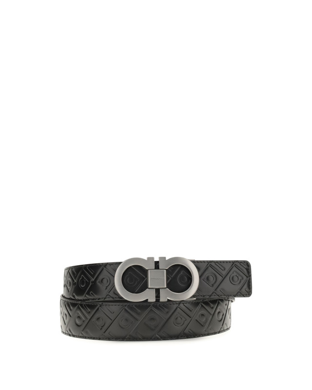 Reversible leather Gancini Belt