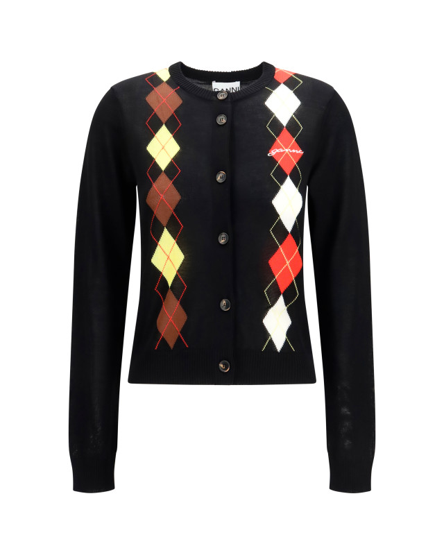 Diamond-pattern Cardigan