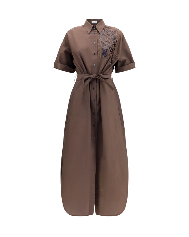 Sequined shirt Dress with belt