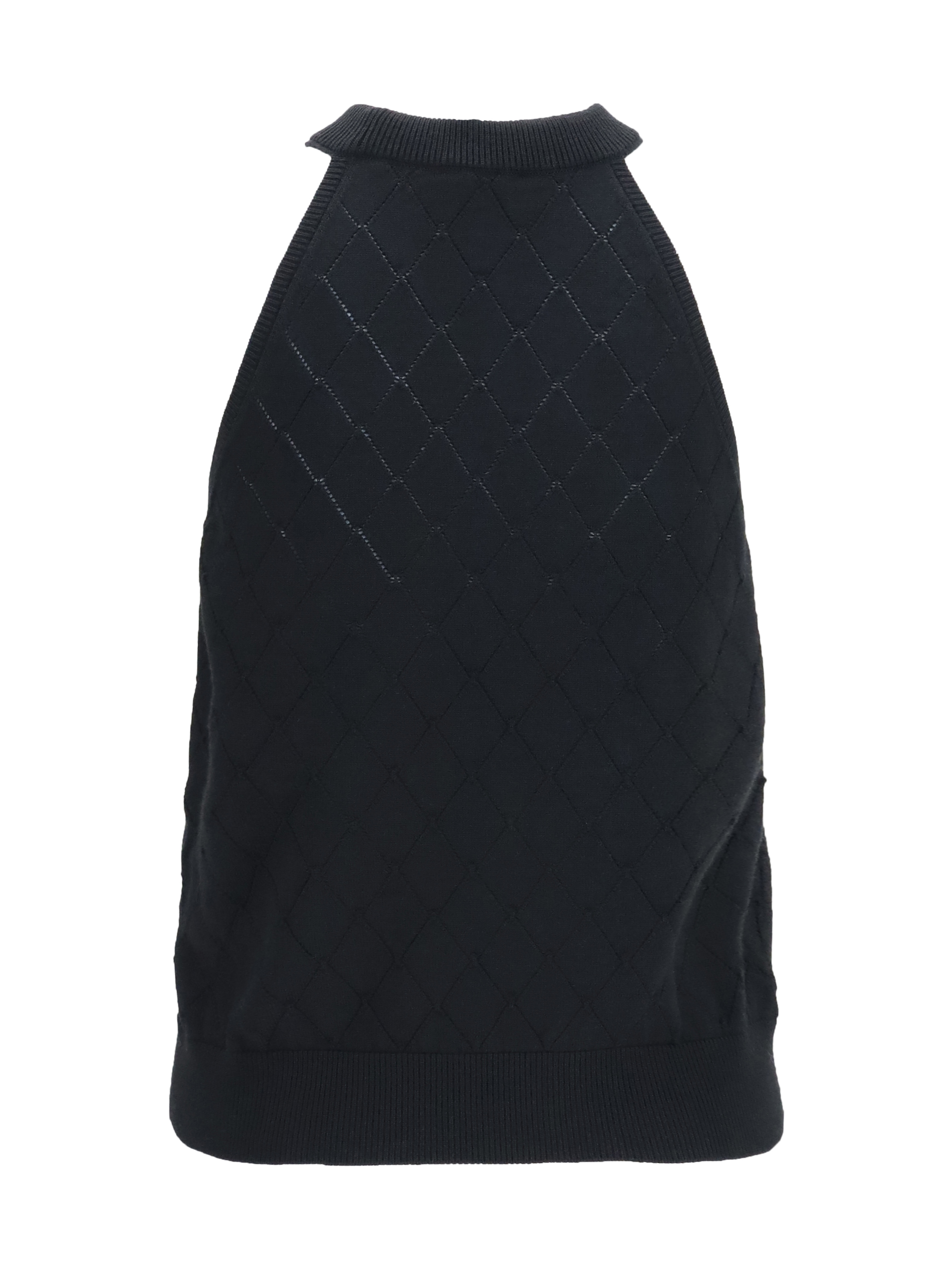Sleeveless wool crewneck Top