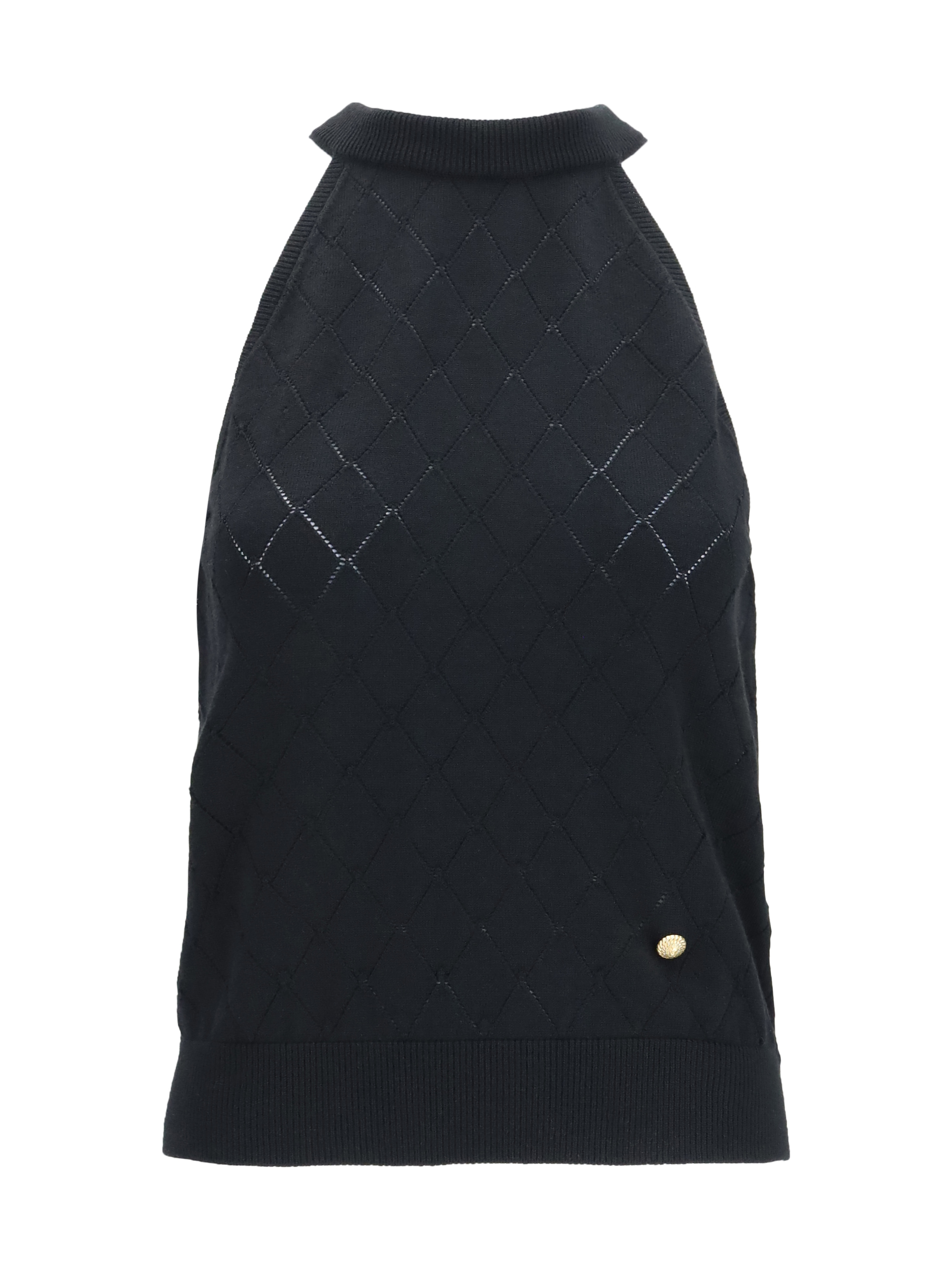 Sleeveless wool crewneck Top