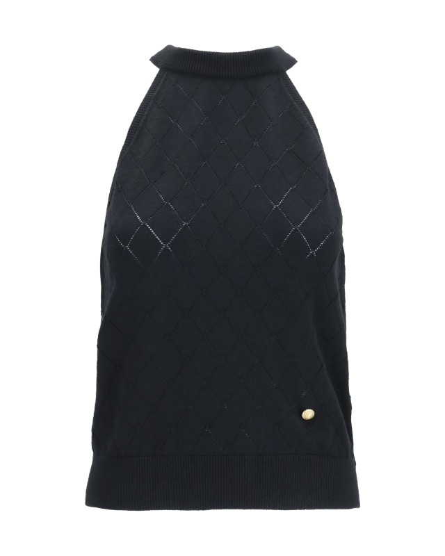 Sleeveless wool crewneck Top