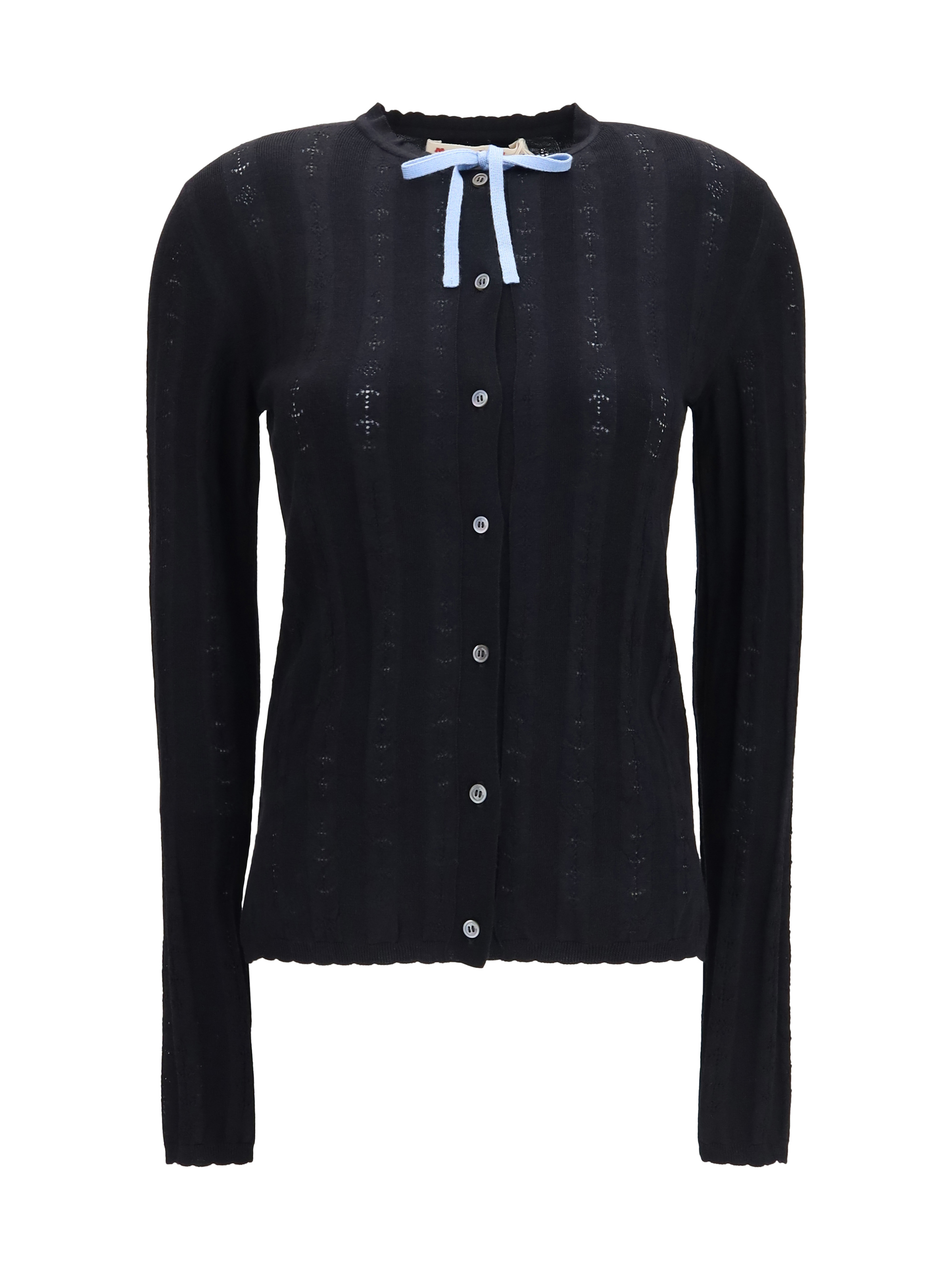 Wool and silk Cardigan with bow