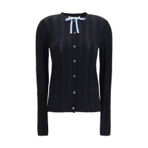 Wool and silk Cardigan with bow