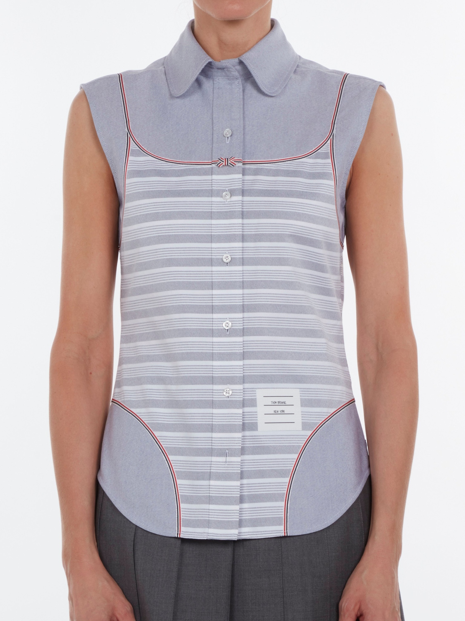 [Thom Browne] Shirts Sleeveless SS26 FLL217C-F0313
