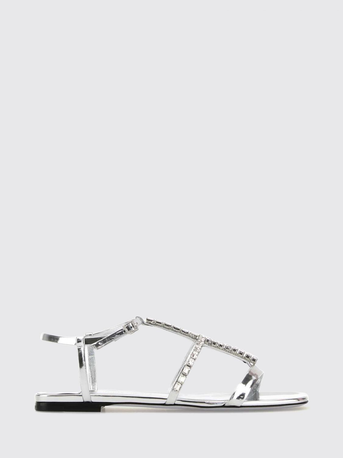 [Jimmy Choo] Sandals SS26 GWYNFLATIOX SILVERCRYSTAL