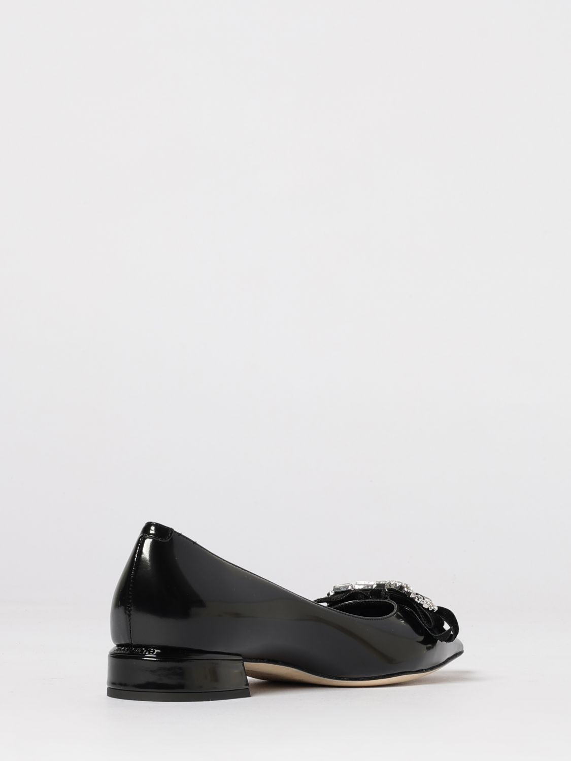 [Jimmy Choo] Flat shoes SS26 AURIAFLATBSV BLACK/CRYSTAL