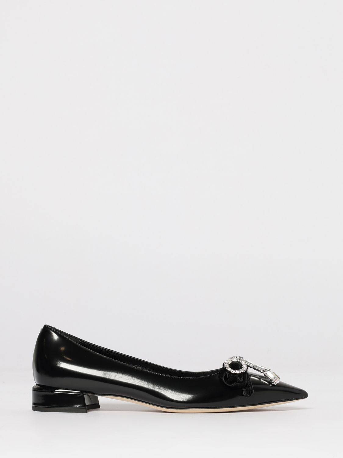 [Jimmy Choo] Flat shoes SS26 AURIAFLATBSV BLACK/CRYSTAL