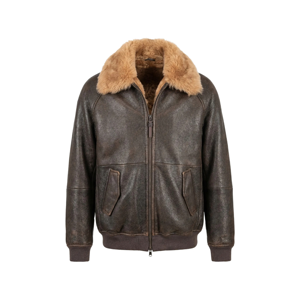 [Brunello Cucinelli] Leather Jacket FW26 MPMMA7564  C9998