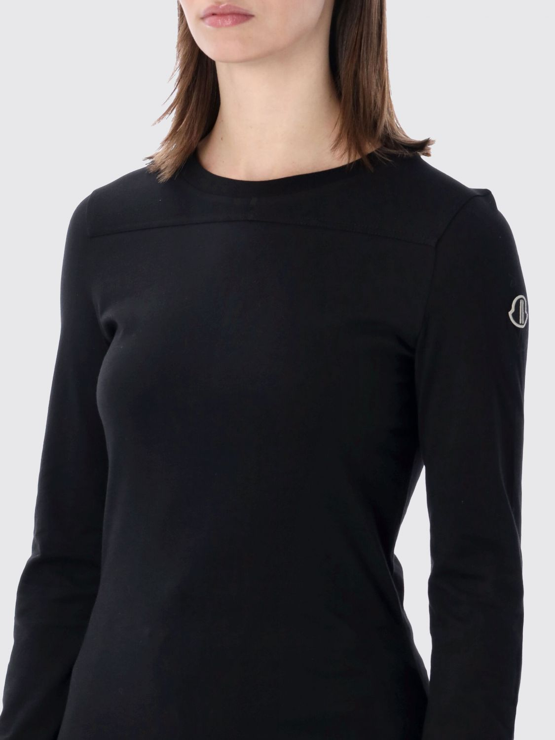 [RICK OWENS + MONCLER] T-shirts Long Sleeve SS26 MU01F8D0189AHD 999