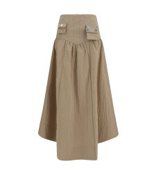Corset-detail and ruched midi Skirt