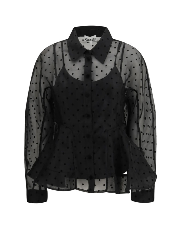 [GANNI] Shirts Long Sleeve SS26 A1040083099