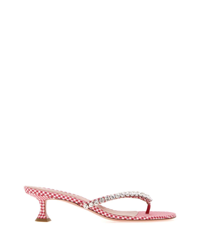 [Amina Muaddi] Sandals SS26 GIGITHONG45 RED&WHITE
