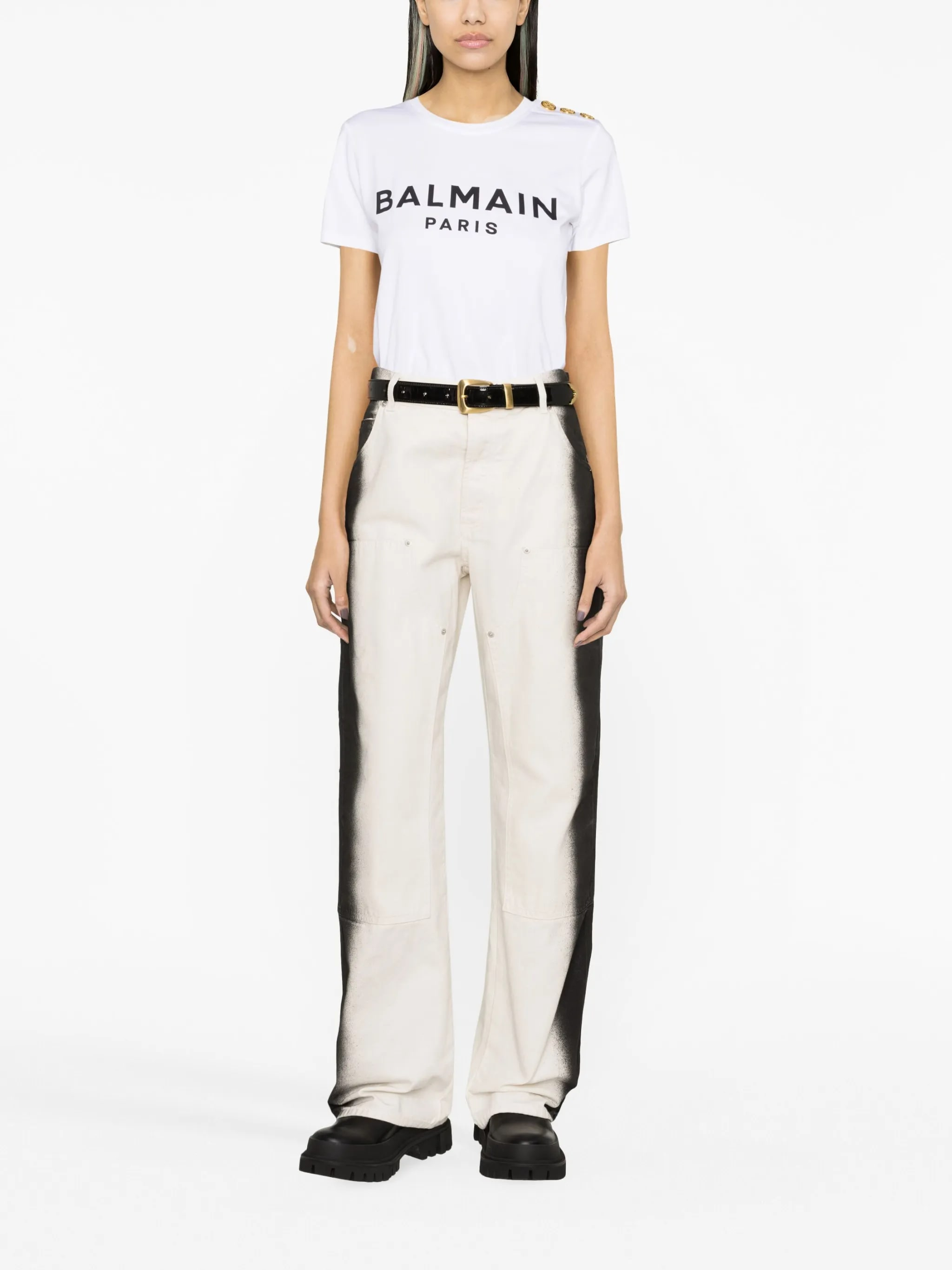 [BALMAIN PARIS] T-shirts Short Sleeve FW26 BF1EF005 BB02