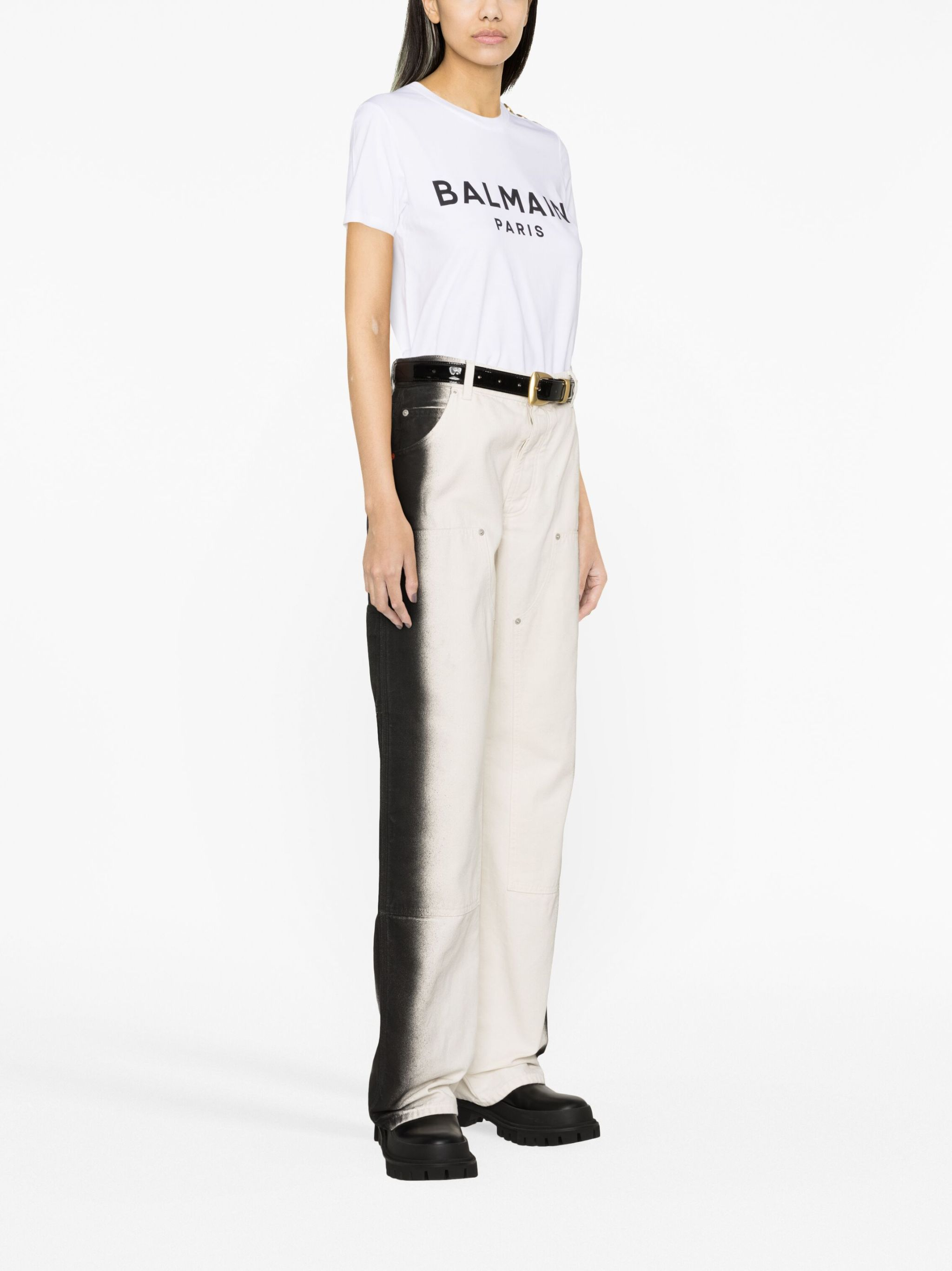 [BALMAIN PARIS] T-shirts Short Sleeve FW26 BF1EF005 BB02