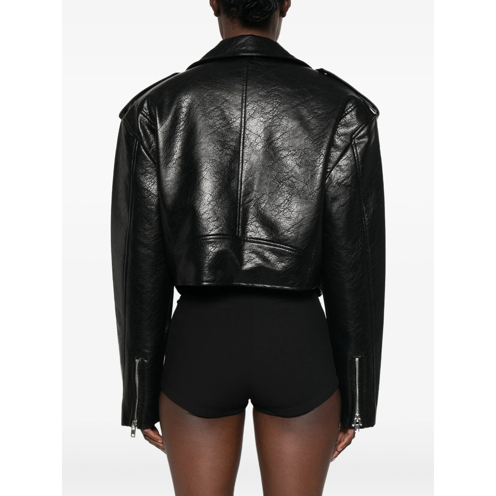 [THE FRANKIE SHOP] Leather Jacket FW26 DAPHNE  BLACK