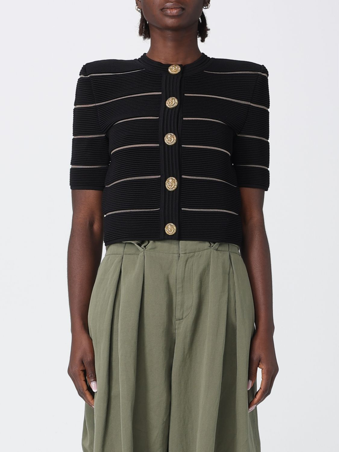 [Balmain] Cardigan SS26 GF0KL285KJ75 0PA