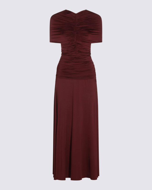 [Self - portrait] Short sleeve dress FW26 PF26098MBUBURGUNDY