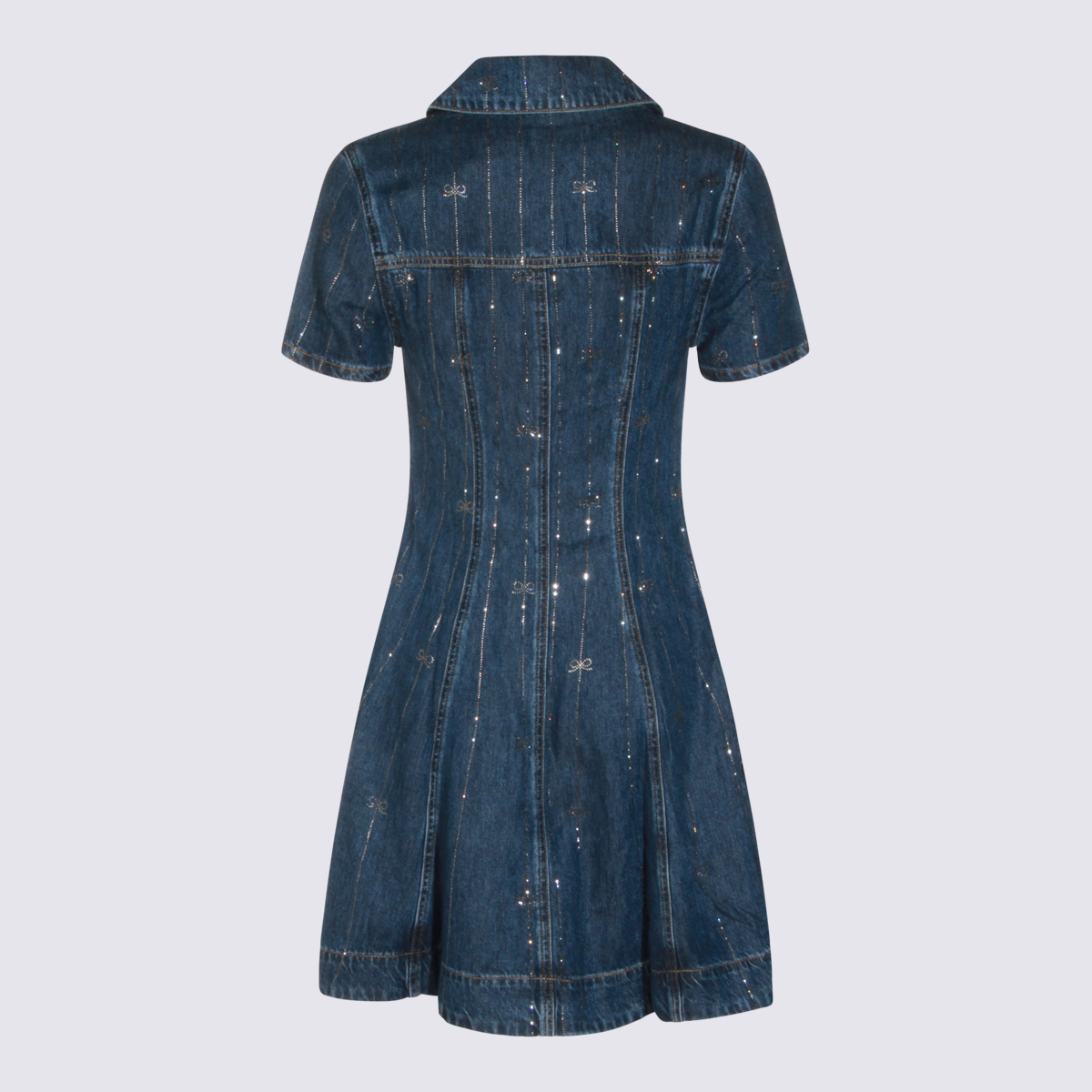 [Self - portrait] Short sleeve dress FW26 PF26818SABLBLUE