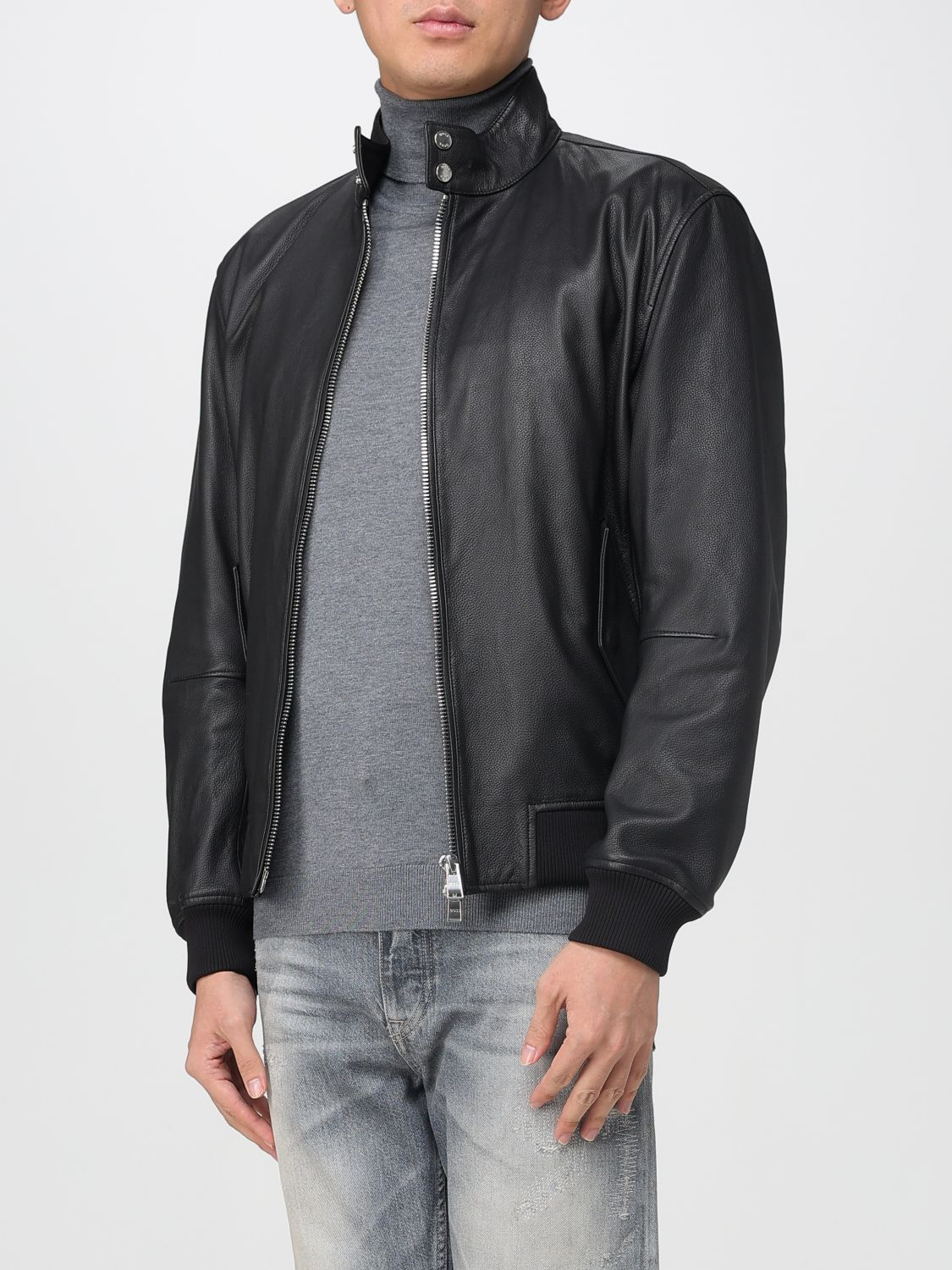 [BOSS] Leather Jacket FW25 50543899 001