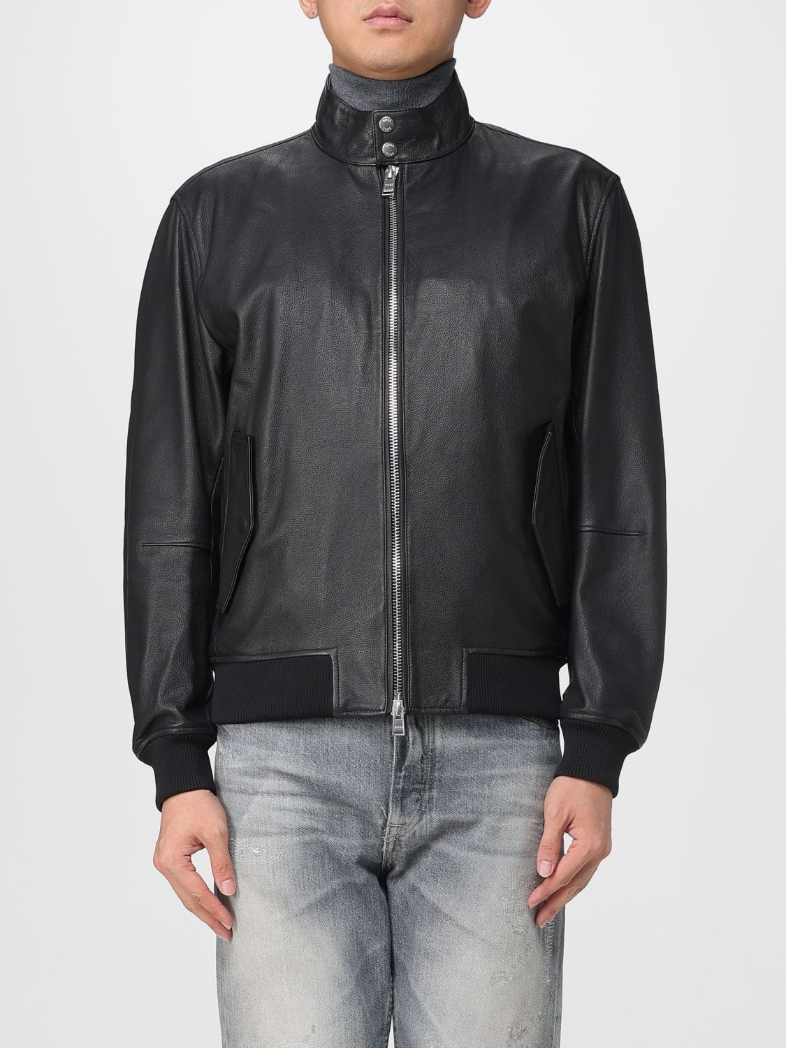 [BOSS] Leather Jacket FW25 50543899 001