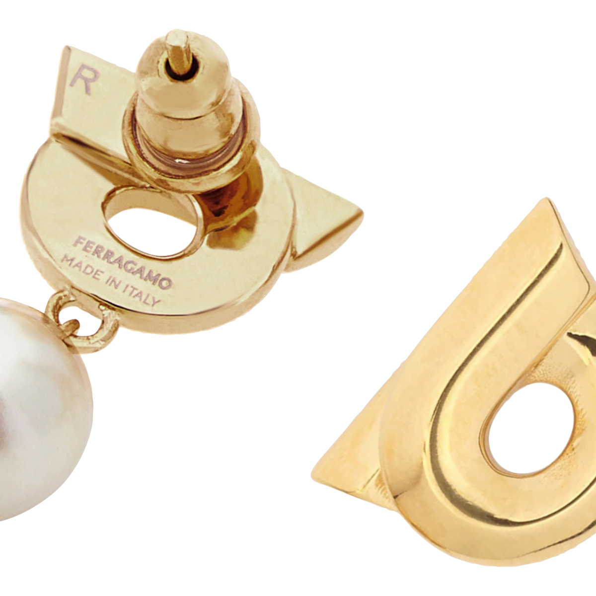 [Salvatore Ferragamo] Earring FW26 776601760780ORO/PERLA