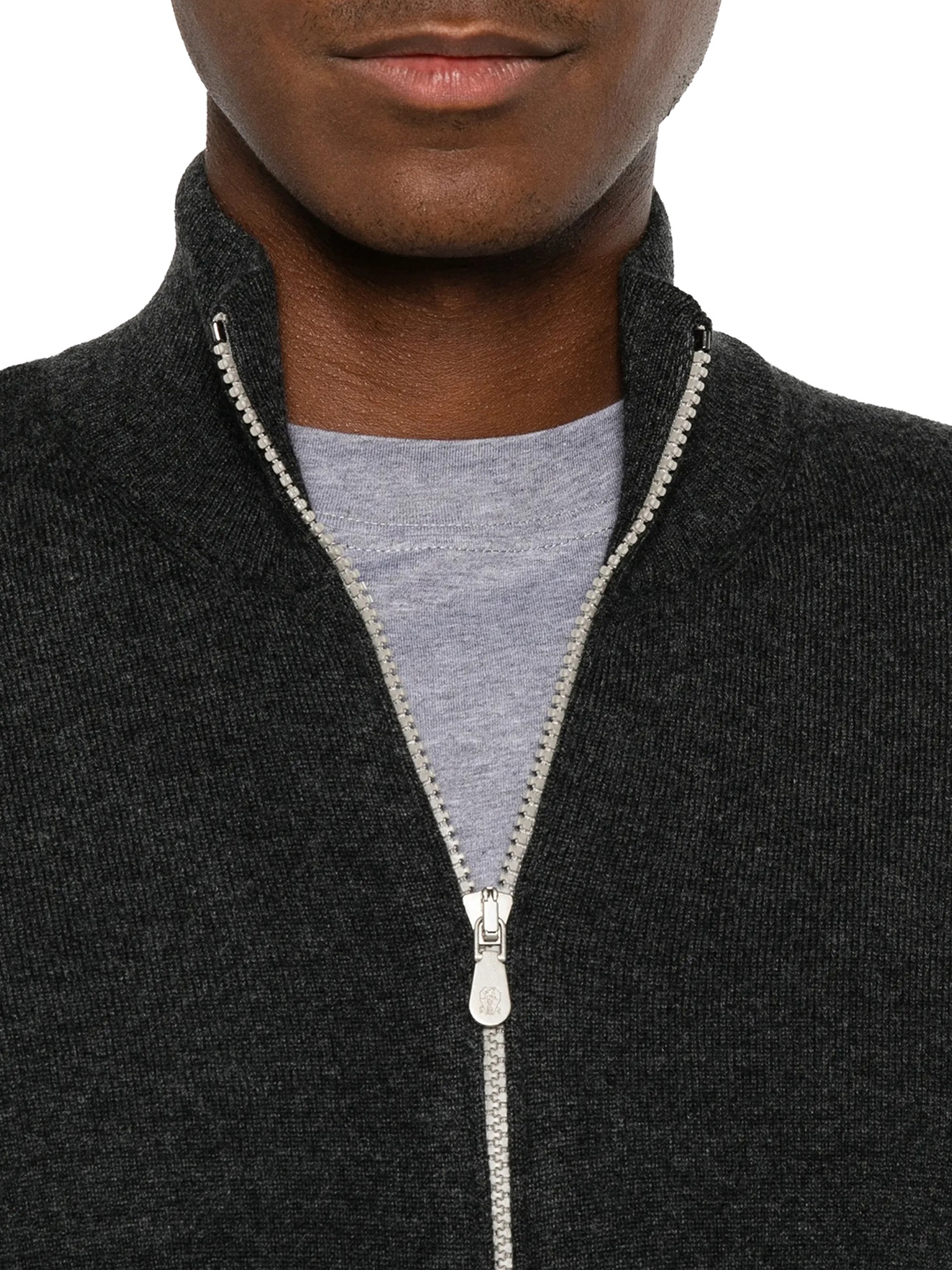 [Brunello Cucinelli] Cardigan FW26 M2200106CMD52 CARBONE ROCCIA