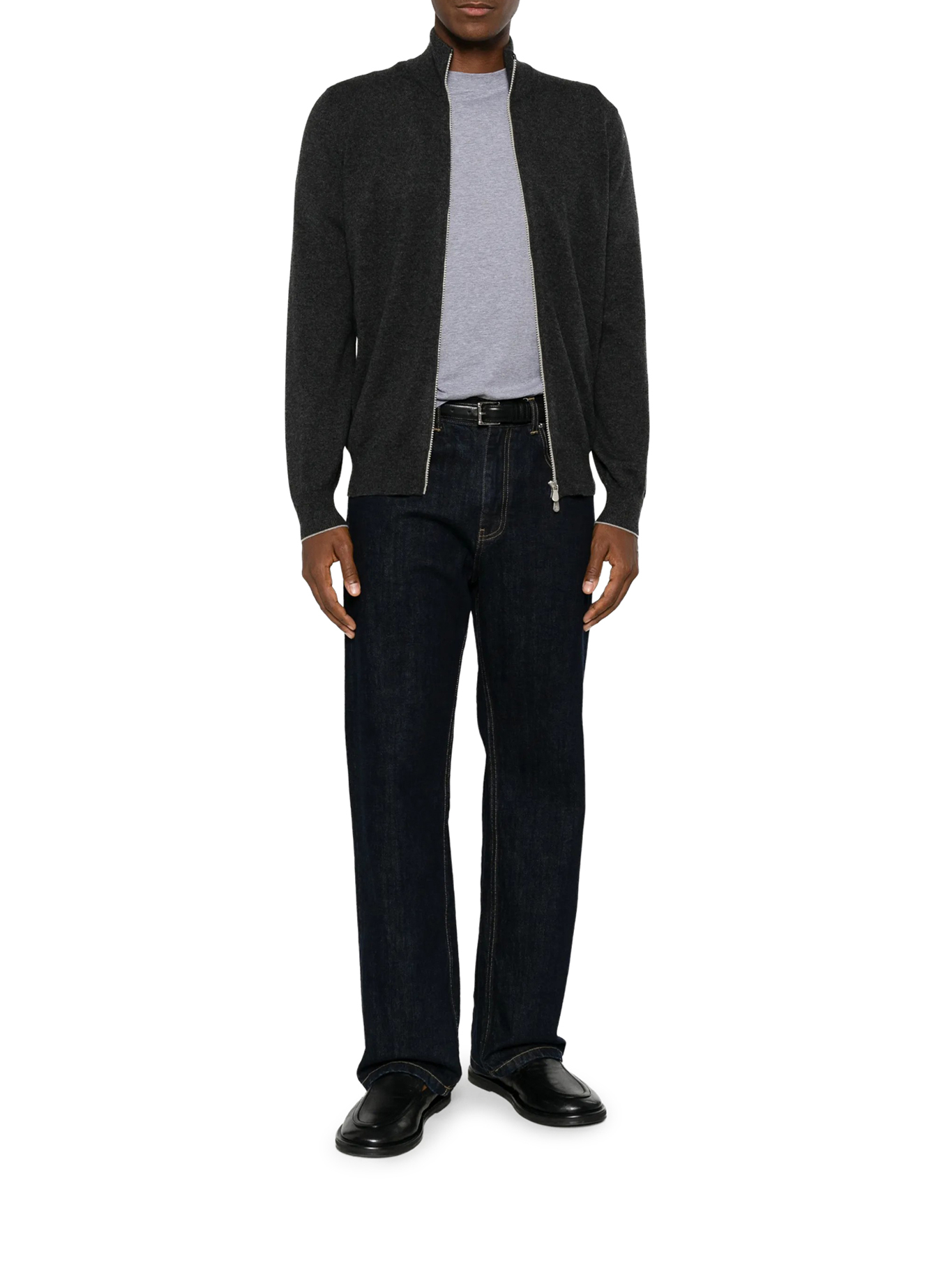[Brunello Cucinelli] Cardigan FW26 M2200106CMD52 CARBONE ROCCIA