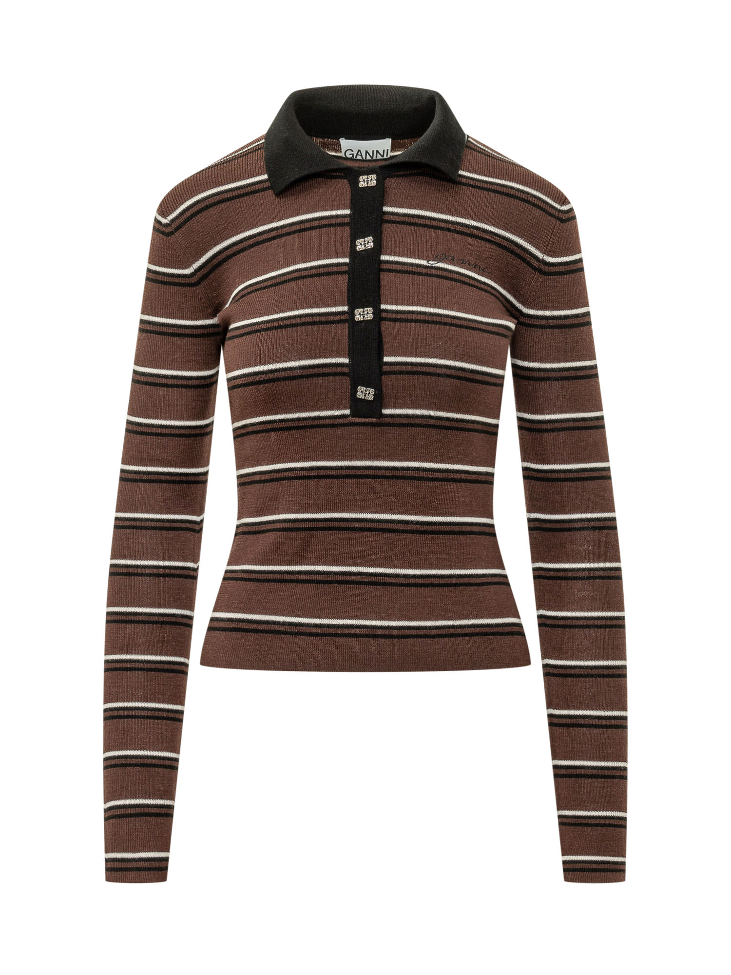[GANNI] T-shirts Long Sleeve FW26 A1170004 999