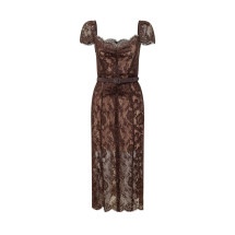 [Self-portrait] Short sleeve dress FW26 PF26099MABR BROWN