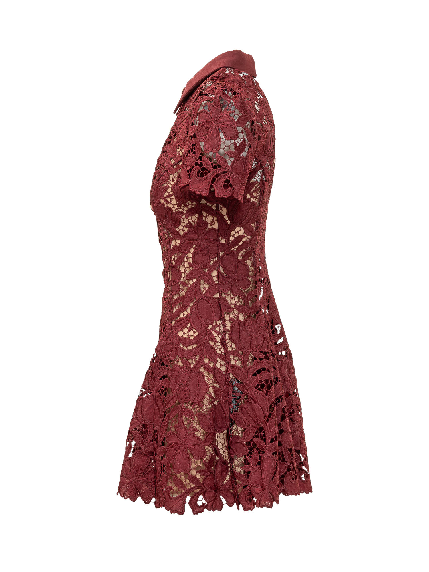 [Self-portrait] Short sleeve dress FW26 PF26111SABU BURGUNDY