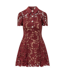 [Self-portrait] Short sleeve dress FW26 PF26111SABU BURGUNDY