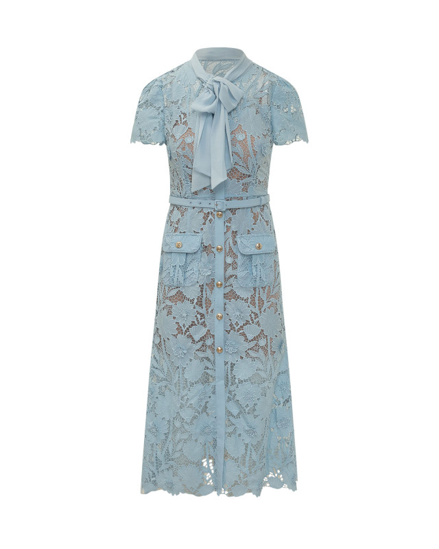 [Self-portrait] Short sleeve dress FW26 PF26111MBL BLUE