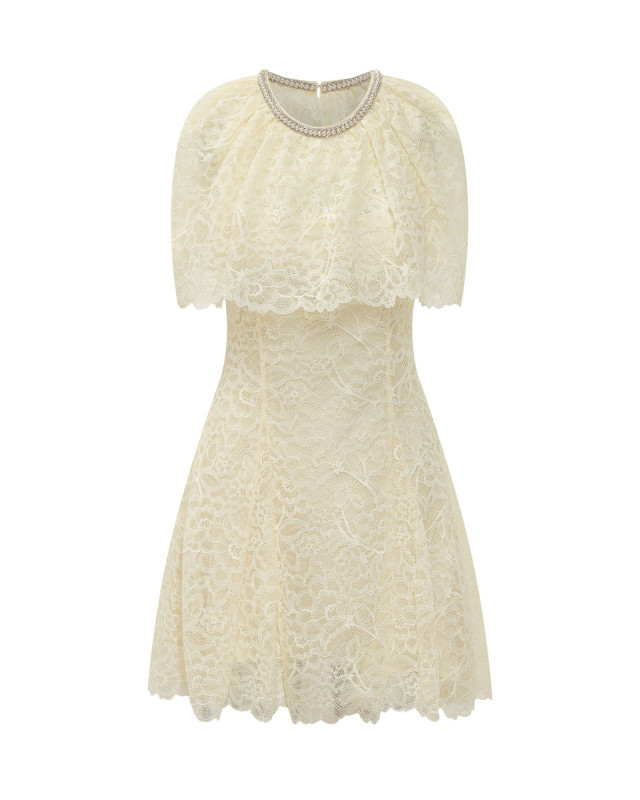 [Self-portrait] Short sleeve dress FW26 PF26099SY YELLOW