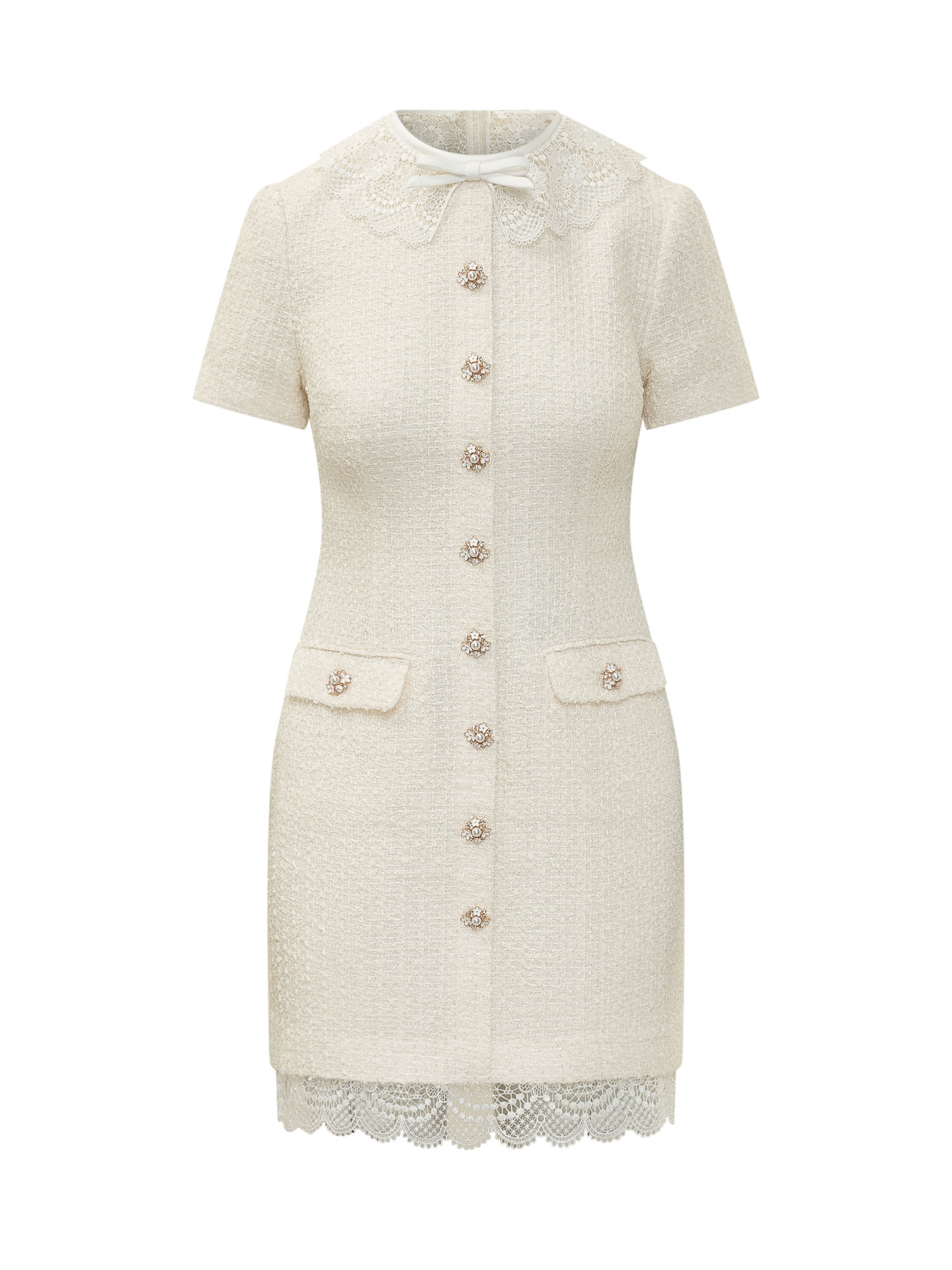 [Self-portrait] Short sleeve dress FW26 PF26002SBC CREAM