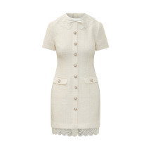 [Self-portrait] Short sleeve dress FW26 PF26002SBC CREAM