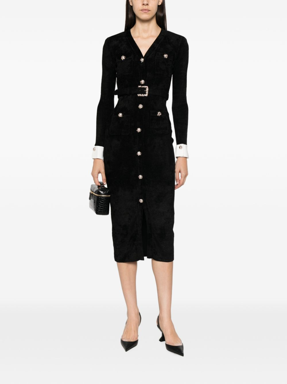 [Self - portrait] Long sleeve dress FW26 AW26-099M-BBLACK