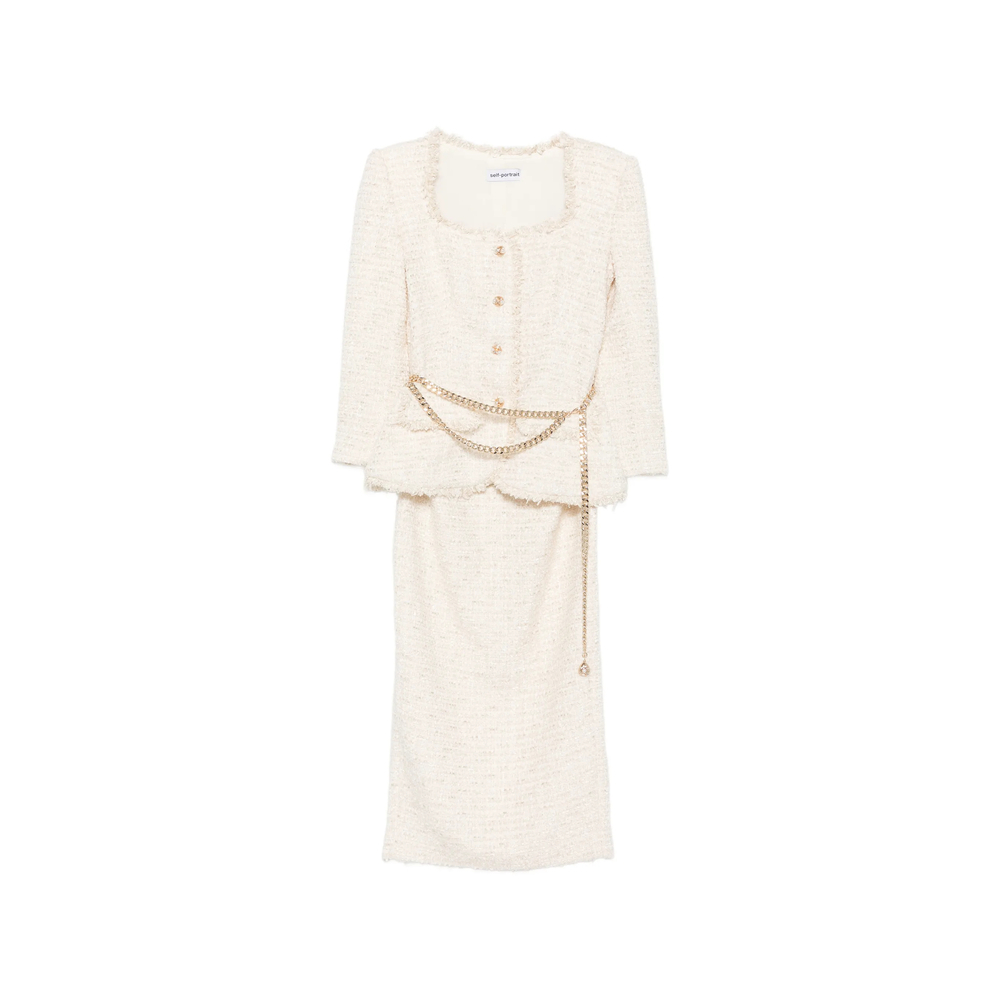 [Self-portrait] Long sleeve dress FW26 AW26-059MA-C  CREAM
