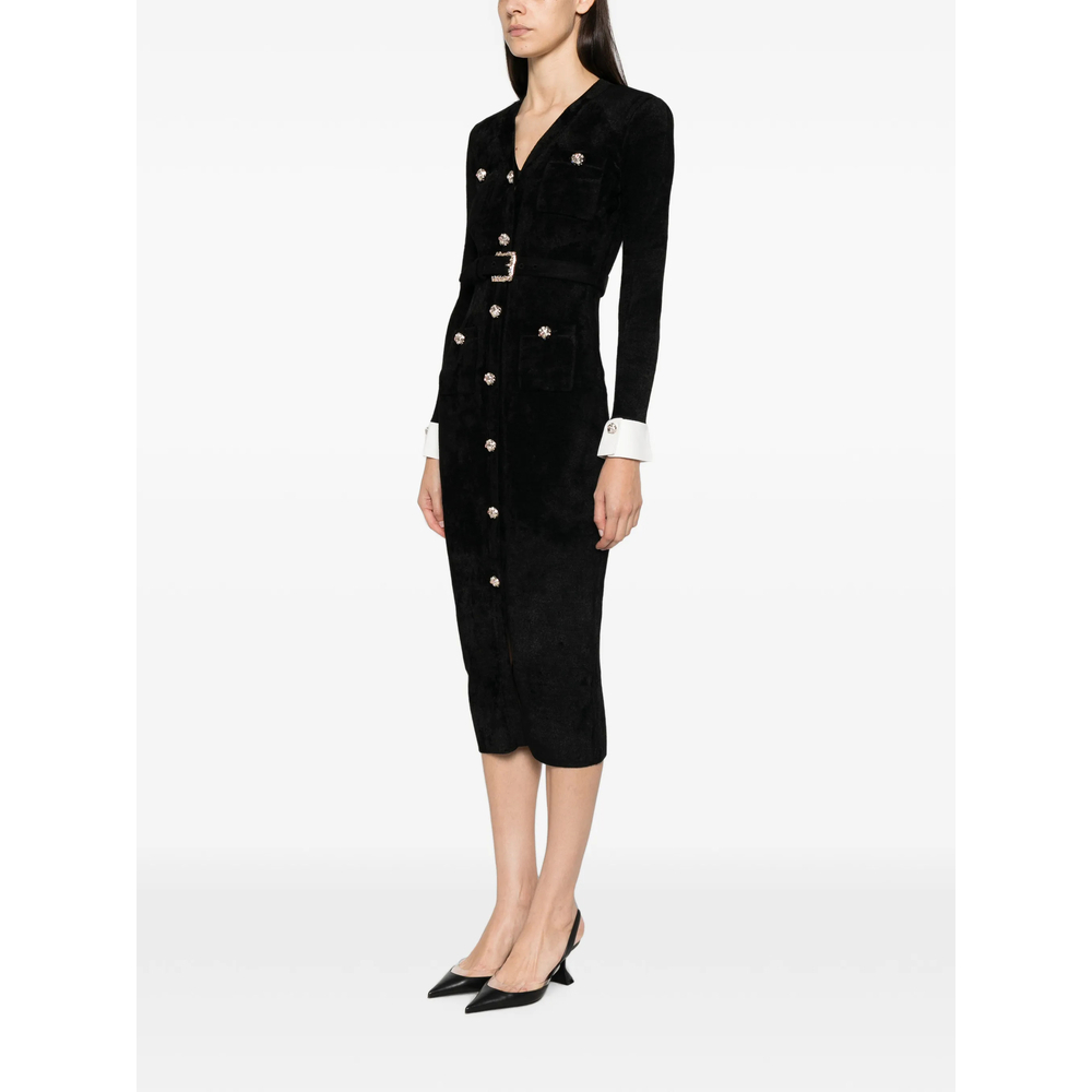 [Self-portrait] Long sleeve dress FW26 AW26-099M-B  BLACK