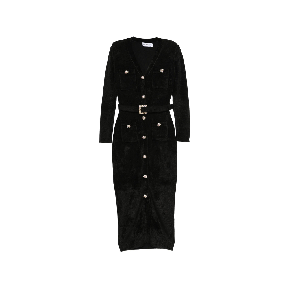 [Self-portrait] Long sleeve dress FW26 AW26-099M-B  BLACK