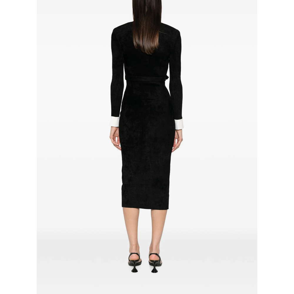 [Self-portrait] Long sleeve dress FW26 AW26-099M-B  BLACK