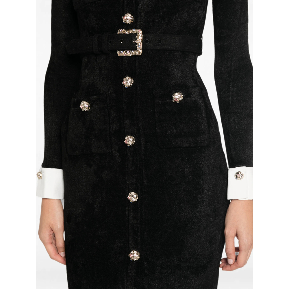 [Self-portrait] Long sleeve dress FW26 AW26-099M-B  BLACK