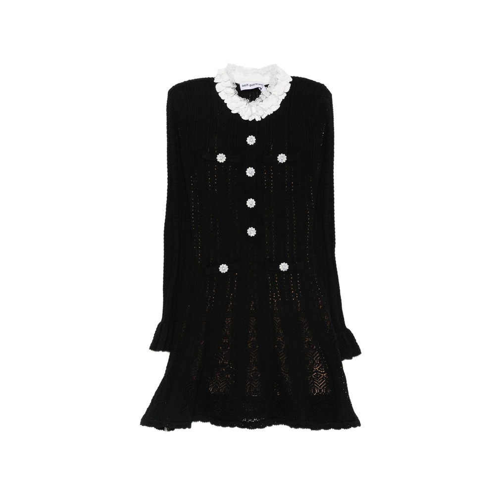 [Self-portrait] Long sleeve dress FW26 AW26-100S-B  BLACK