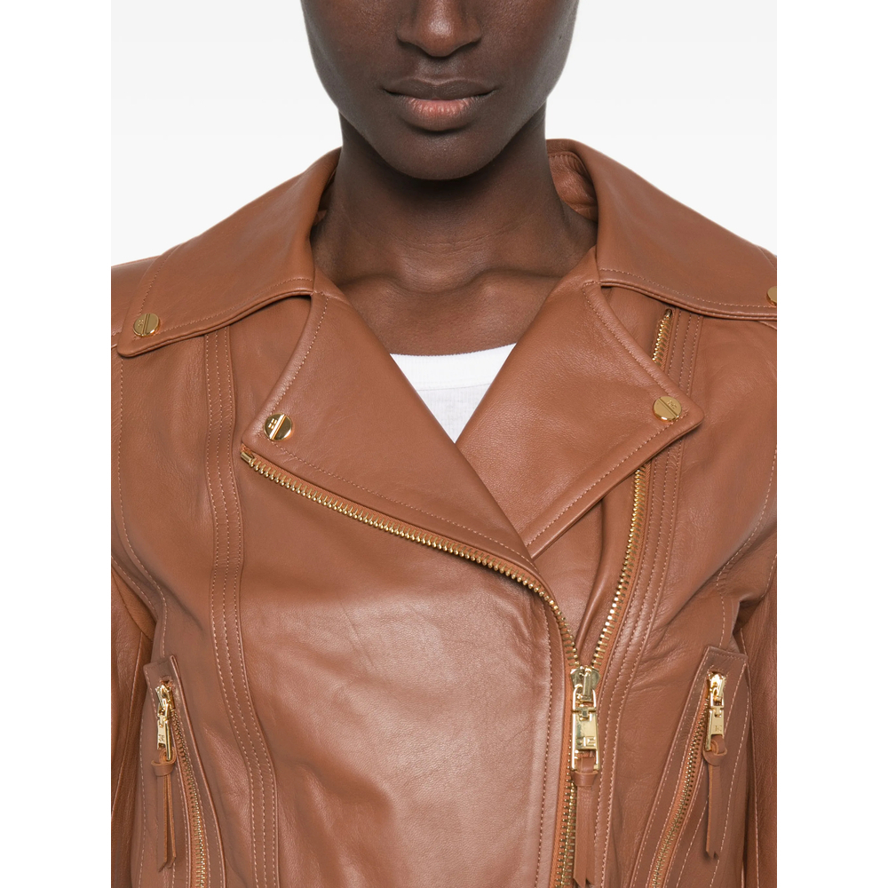 [ELISABETTA FRANCHI] Leather Jacket FW26 GD01Z66E2  FK3